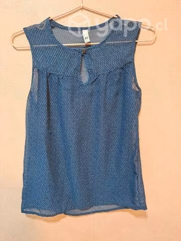 Polera Mujer Azul Traslúcida - Imagen 2