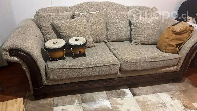 Sofá tela algodón tejido.