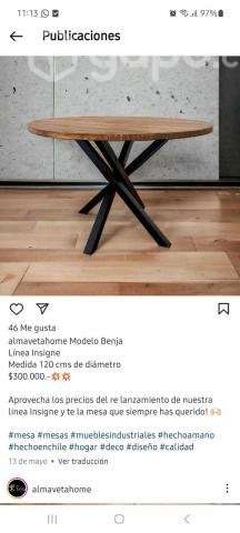Comedor de madera 120 cm - Imagen 2