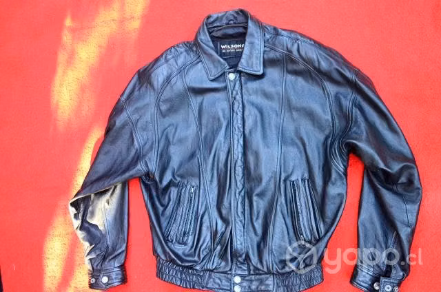 Chaqueta cuero negro marca wilsons - Imagen 2