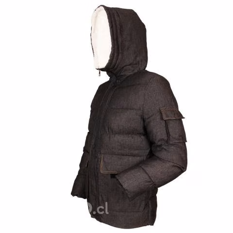 Parka Gris M Con Gorro y Chiporro Modelo 158