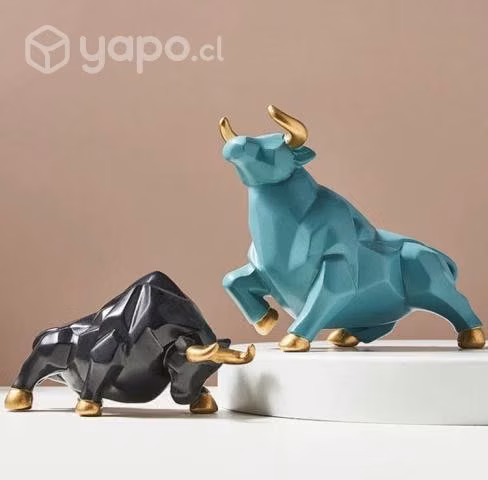 Escultura de Toro Geométrico Abstracto Nórdico