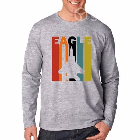 Polera Manga Larga Para Hombre Eagle Avión F15 - Imagen 4