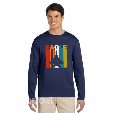 Polera Manga Larga Para Hombre Eagle Avión F15 - Imagen 3