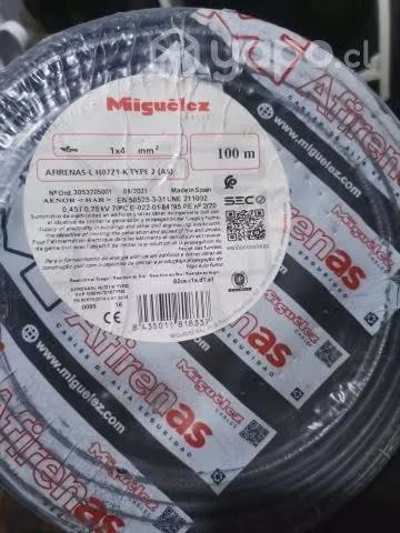 Cable 4mm libre de halogeno (negro) 100mts