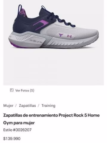 Zapatillas Project Rock 5 Home Gym mujer