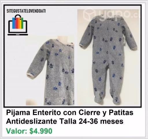 Pijama Entero con Cierre Diseño Patitas