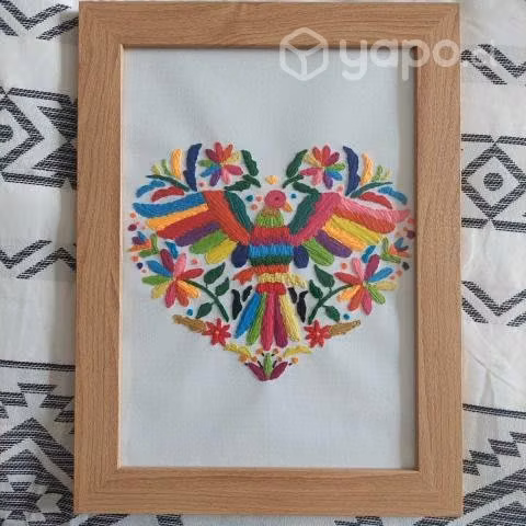 Cuadro bordado a mano enmarcado 35 x 26 cms