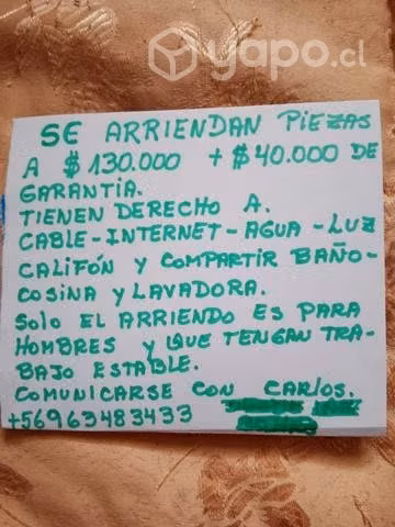 Sector norte piezas a varones solos
