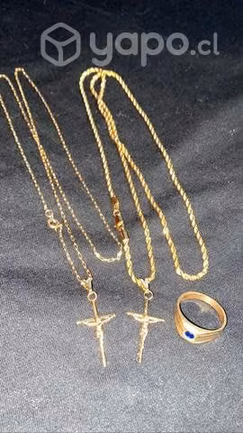 Cadenas anillos Oro bañado