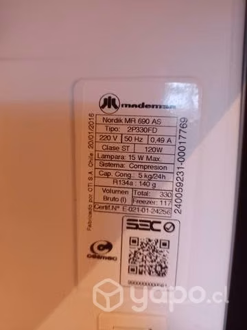 Refrigerador Mademsa Nordik 690