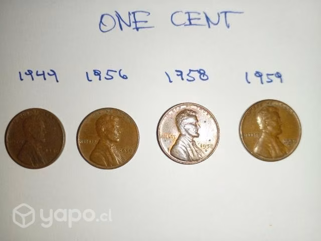Monedas antiguas 1 centavo dolar americano