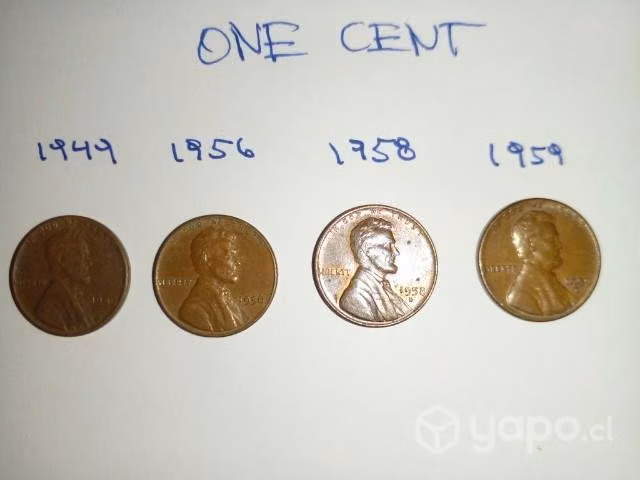 Monedas antiguas 1 centavo dolar americano