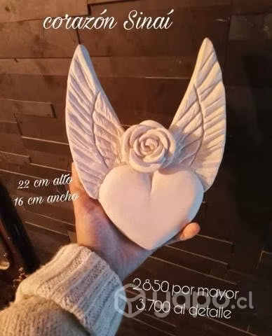 Corazónes de yeso para pintar