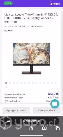 Monitor lenovo thinkvision t22i-10 - Imagen 3