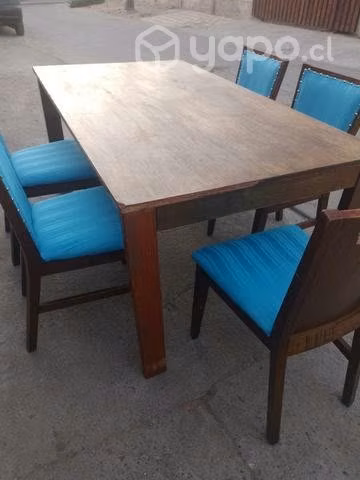 Juego de comedor de seis sillas de madera en perfe