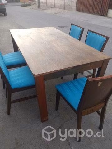 Juego de comedor de seis sillas de madera en perfe