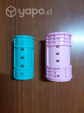 Rollos para el cabello 7cm (21 rosados +17 verdes)