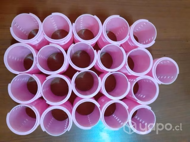 Rollos para el cabello 7cm (21 rosados +17 verdes) - Imagen 2