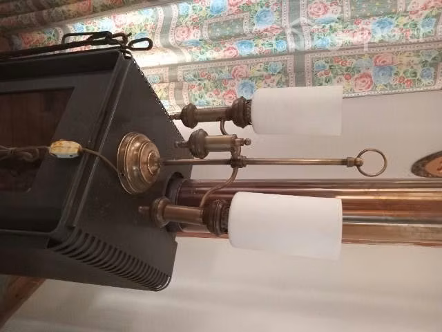 Lampara de escritorio doble en bronce