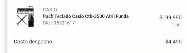 Teclado Casio CTK3500 con atril - Imagen 3