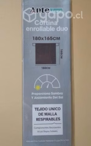 Cortinas Roller Duo 180 ancho x 165 alto