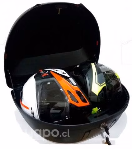 Maleta Top Case Moto Rex E-66 Negro Rojo 52 Litros