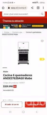 Cocina mabe 6 quemadores poco uso