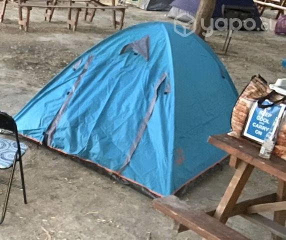 Carpa 3 personas, 2 colchones y 2 alfombras
