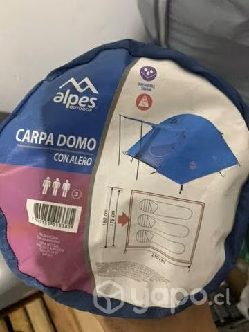 Carpa 3 personas, 2 colchones y 2 alfombras