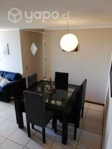 Sala seccional negra y comedor de 6 sitios