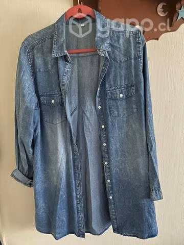 Camisa larga mezclilla