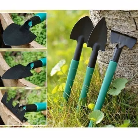 Kit Herramientas Jardinería Acero Rastrillo Tijera