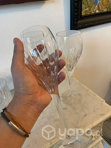 4 Copas de cristal francesas - Imagen 2