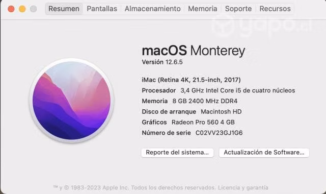 IMAC 2017 Retina 4K 8GB RAM 1TB Memoria - Imagen 2