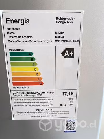Refrigerador Midea 167 litros