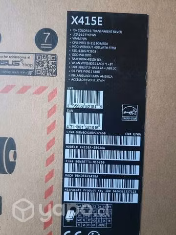 Asus X415e I3 11thg 4 Gb 128 Gb Ssd 14 Fhd W11