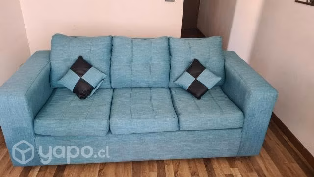 Sillon de 3 cuerpos turquesa poco uso - Imagen 2