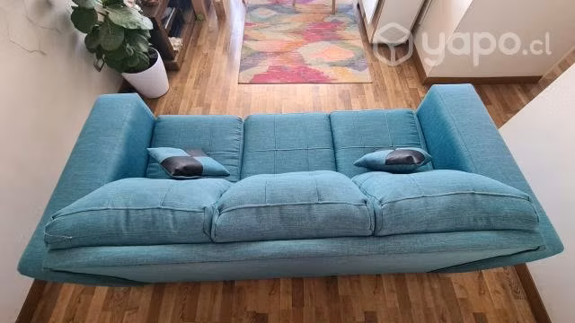 Sillon de 3 cuerpos turquesa poco uso - Imagen 4