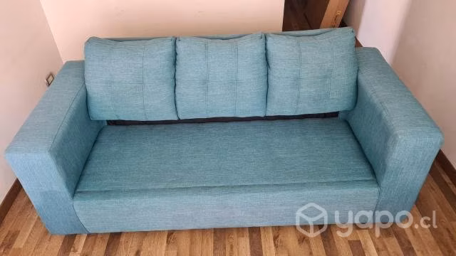 Sillon de 3 cuerpos turquesa poco uso - Imagen 3