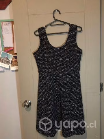 Vestido negro con pintas blancas - talla M, mujer