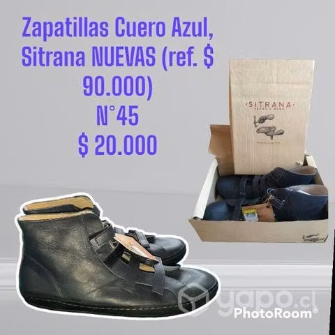 Zapatillas de cuero azul