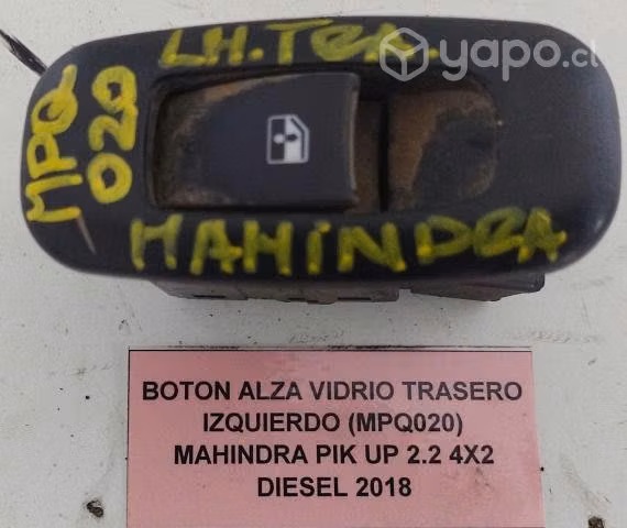 Botón Alza Vidrio Trasero Izquierdo (MPQ020) Mahin