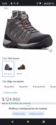 Vendo zapatilla Columbia