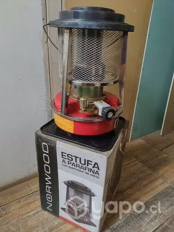 Estufa a parafina junto a impresora