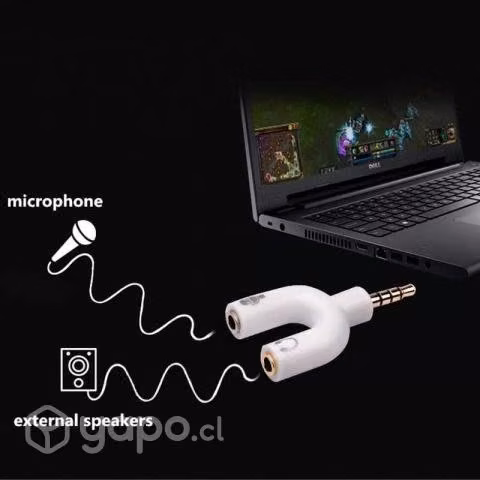 Adaptador De Audífono Pc 1 Plug A 2 Plug 3.5mm
