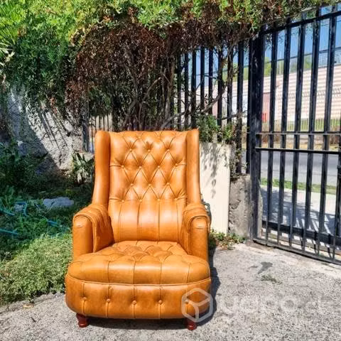 Bergere tudor asiento capitoné