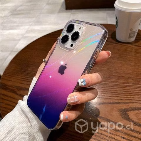 Carcasa Iphone 14 transparente Blanco/morado