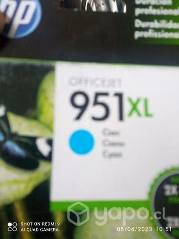 Tinta HP 951xl cyan original de alta