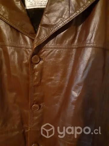 Chaqueta de cuero café vintage - Imagen 4